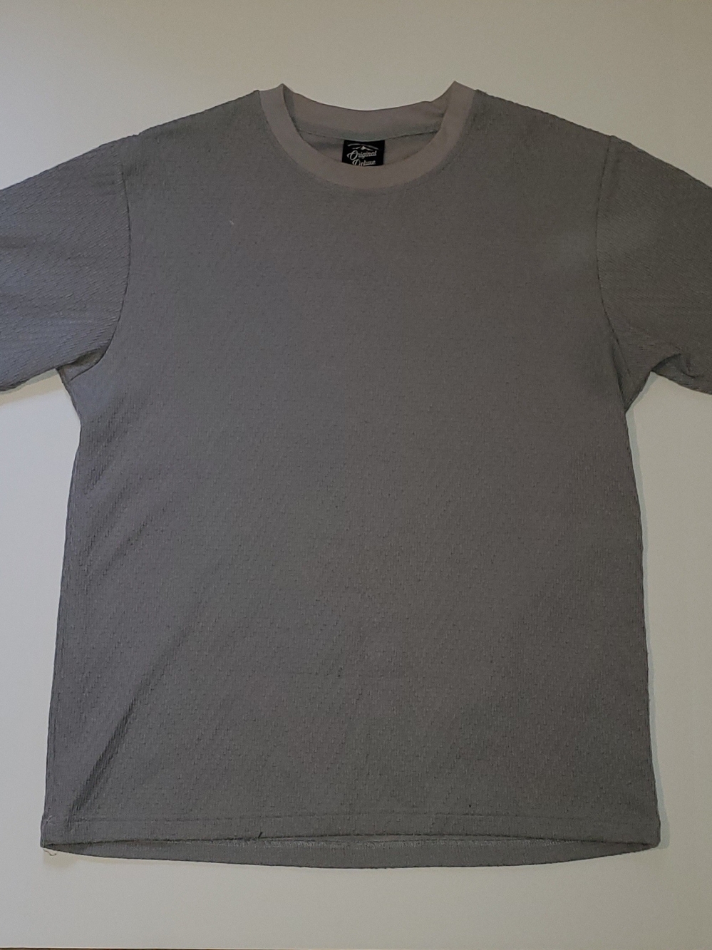 Original Deluxe Oversized Textured Mens Short Sleeve T-Shirt Gray